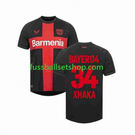 Günstige Fußball Trikotsatz Bayer 04 Leverkusen Granit Xhaka 34 Herren Heimtrikot 2023-2024 Kurzarm