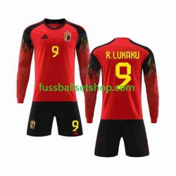 Günstige Fußball Trikotsatz Belgien R.LUKAKU 9 Kinder Heimtrikot World Cup 2022 Langarm