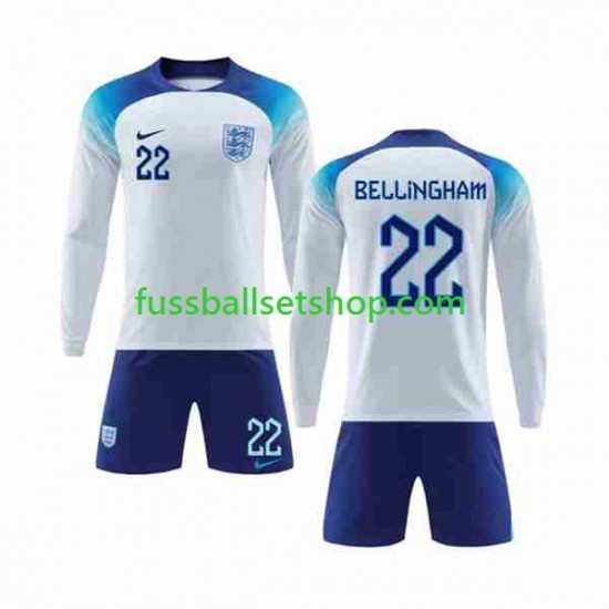 Günstige Fußball Trikotsatz England Bellingham 22 Kinder Heimtrikot World Cup 2022 Langarm