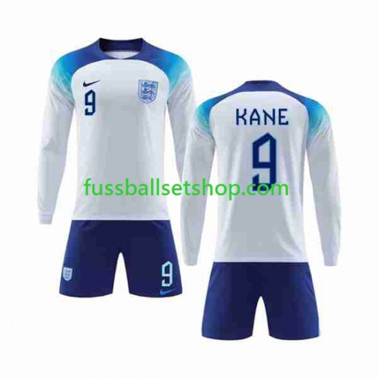 Günstige Fußball Trikotsatz England Kane 9 Kinder Heimtrikot World Cup 2022 Langarm
