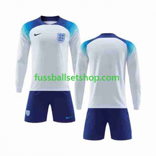 Günstige Fußball Trikotsatz England Kinder Heimtrikot World Cup 2022 Langarm