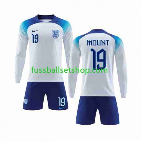 Günstige Fußball Trikotsatz England Mount 19 Kinder Heimtrikot World Cup 2022 Langarm