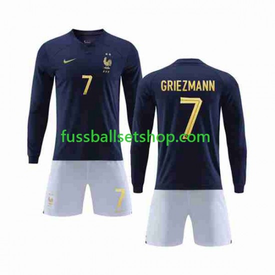 Günstige Fußball Trikotsatz Frankreich Griezmann 7 Kinder Heimtrikot World Cup 2022 Langarm