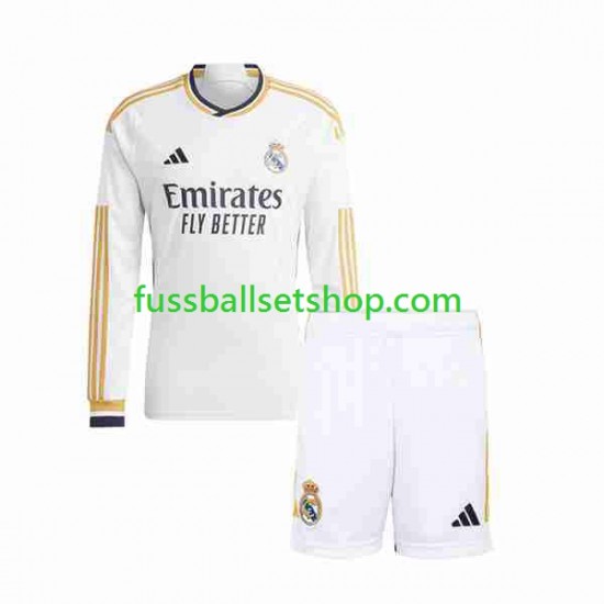 Günstige Fußball Trikotsatz Real Madrid Kinder Heimtrikot 2023-2024 Langarm