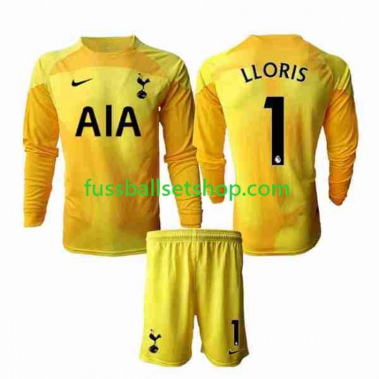 Günstige Fußball Trikotsatz Tottenham Hotspur Hugo Lloris 1 Torwart Kinder Heimtrikot 2022-2023 Langarm