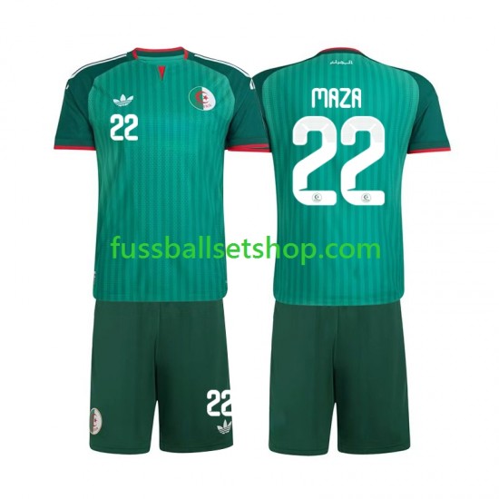 Günstige Fußball Trikotsatz Algerien Ibrahim Maza 22 Kinder Auswärtstrikot 2026 Kurzarm