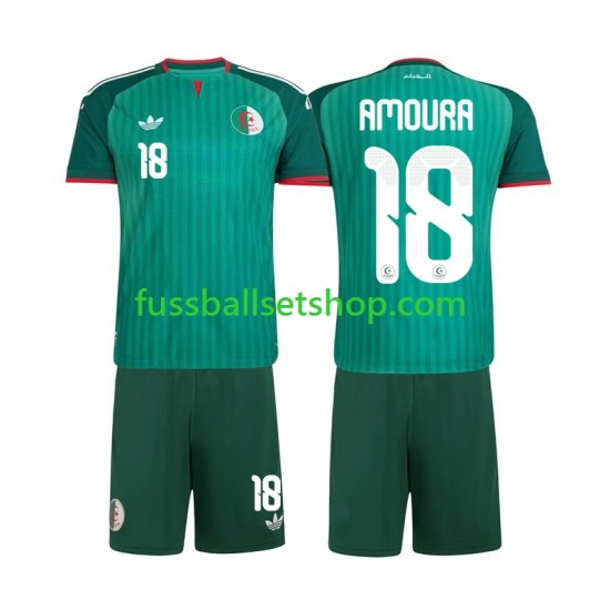 Günstige Fußball Trikotsatz Algerien Mohamed Amoura 18 Kinder Auswärtstrikot 2026 Kurzarm