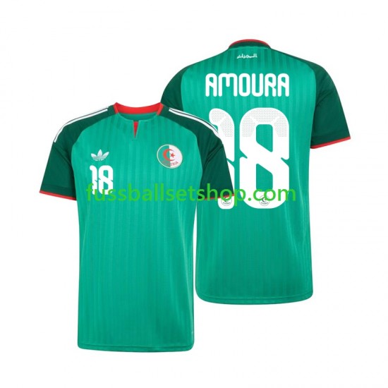 Günstige Fußball Trikotsatz Algerien Mohamed Amoura 18 Herren Auswärtstrikot 2026 Kurzarm