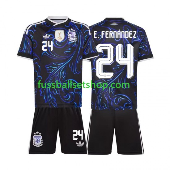 Günstige Fußball Trikotsatz Argentinien Enzo Fernandez 24 Kinder Auswärtstrikot World Cup 2026 Kurzarm