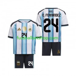 Günstige Fußball Trikotsatz Argentinien Enzo Fernandez 24 Kinder Heimtrikot World Cup 2026 Kurzarm