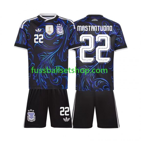 Günstige Fußball Trikotsatz Argentinien Franco Mastantuono 22 Kinder Auswärtstrikot World Cup 2026 Kurzarm