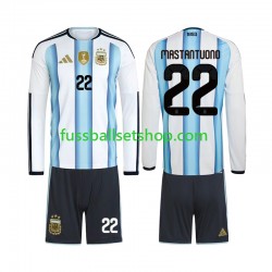 Günstige Fußball Trikotsatz Argentinien Franco Mastantuono 22 Kinder Heimtrikot World Cup 2026 Langarm