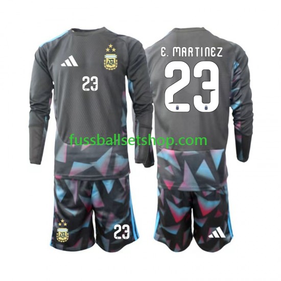 Günstige Fußball Trikotsatz Argentinien Emiliano Martinez 23 Torwart Kinder Heimtrikot World Cup 2026 Langarm