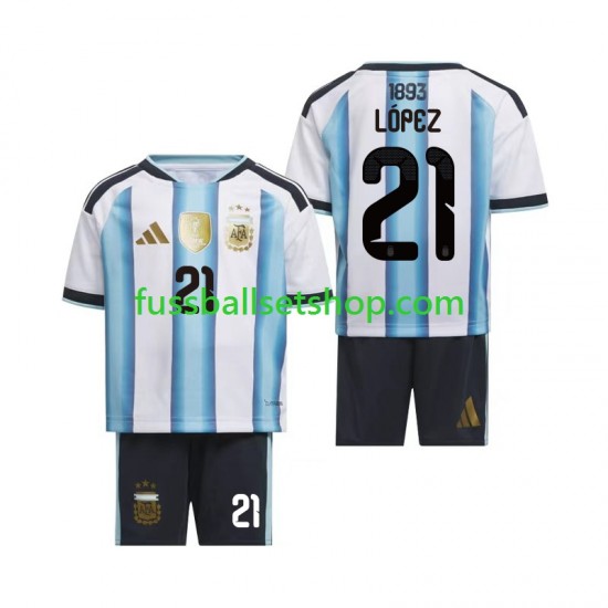 Günstige Fußball Trikotsatz Argentinien Jose Manuel Lopez 21 Kinder Heimtrikot World Cup 2026 Kurzarm