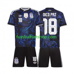 Günstige Fußball Trikotsatz Argentinien Nico Paz 18 Kinder Auswärtstrikot World Cup 2026 Kurzarm