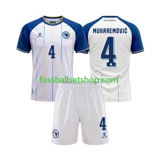 Günstige Fußball Trikotsatz Bosnien-Herzegowina Tarik Muharemovic 4 Kinder Auswärtstrikot World Cup 2026 Kurzarm