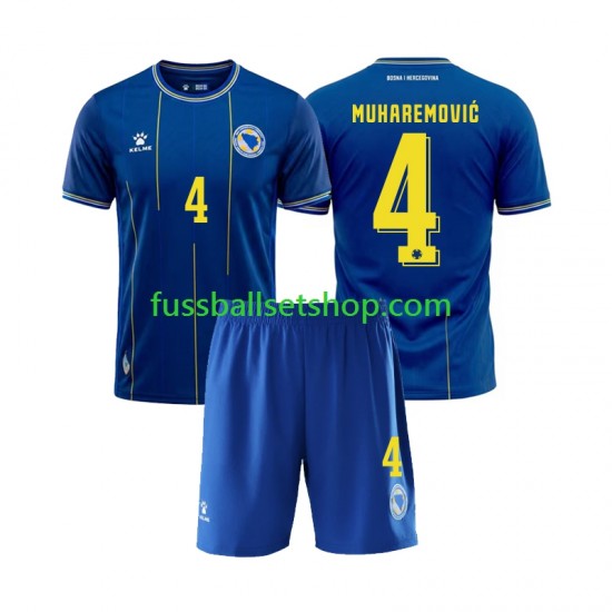 Günstige Fußball Trikotsatz Bosnien-Herzegowina Tarik Muharemovic 4 Kinder Heimtrikot World Cup 2026 Kurzarm