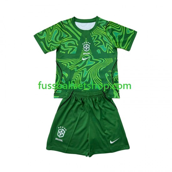 Günstige Fußball Trikotsatz Brasilien Torwart Kinder Auswärtstrikot World Cup 2026 Kurzarm