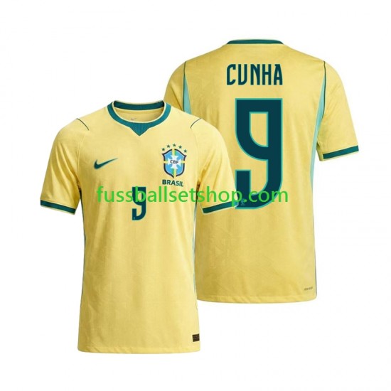 Günstige Fußball Trikotsatz Brasilien Matheus Cunha 9 Herren Heimtrikot World Cup 2026 Kurzarm Günstige Fußball Trikotsatz Brasilien Matheus Cunha 9 Herren Heimtrikot World Cup 2026 Kurzarm