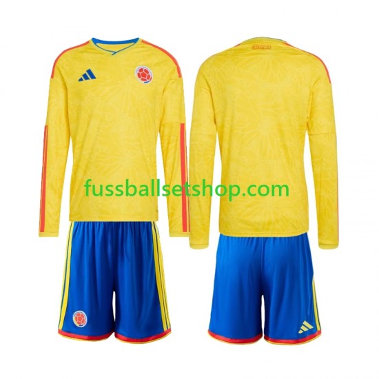 Günstige Fußball Trikotsatz Kolumbien Kinder Heimtrikot World Cup 2026 Langarm