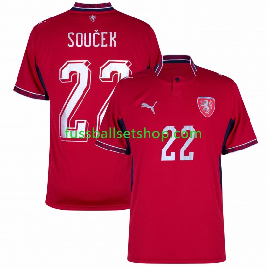 Günstige Fußball Trikotsatz Tschechien Soucek 22 Herren Heimtrikot World Cup 2026 Kurzarm Günstige Fußball Trikotsatz Tschechien Soucek 22 Herren Heimtrikot World Cup 2026 Kurzarm