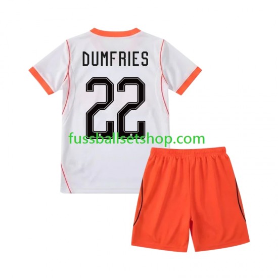 Günstige Fußball Trikotsatz Niederlande Denzel Dumfries 22 Kinder Auswärtstrikot World Cup 2026 Kurzarm