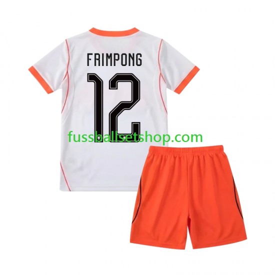 Günstige Fußball Trikotsatz Niederlande Jeremie Frimpong 12 Kinder Auswärtstrikot World Cup 2026 Kurzarm