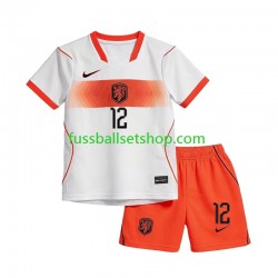 Günstige Fußball Trikotsatz Niederlande Jeremie Frimpong 12 Kinder Auswärtstrikot World Cup 2026 Kurzarm