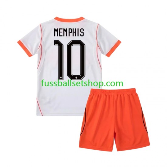 Günstige Fußball Trikotsatz Niederlande Memphis Depay 10 Kinder Auswärtstrikot World Cup 2026 Kurzarm