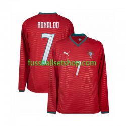 Günstige Fußball Trikotsatz Portugal Cristiano Ronaldo 7 Herren Heimtrikot World Cup 2026 Langarm
