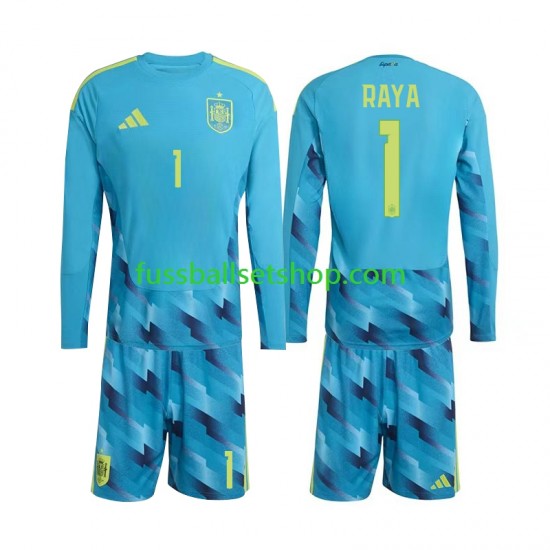Günstige Fußball Trikotsatz Spanien David Raya 1 Torwart Kinder Heimtrikot World Cup 2026 Langarm