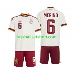 Günstige Fußball Trikotsatz Spanien Mikel Merino 6 Kinder Auswärtstrikot World Cup 2026 Kurzarm