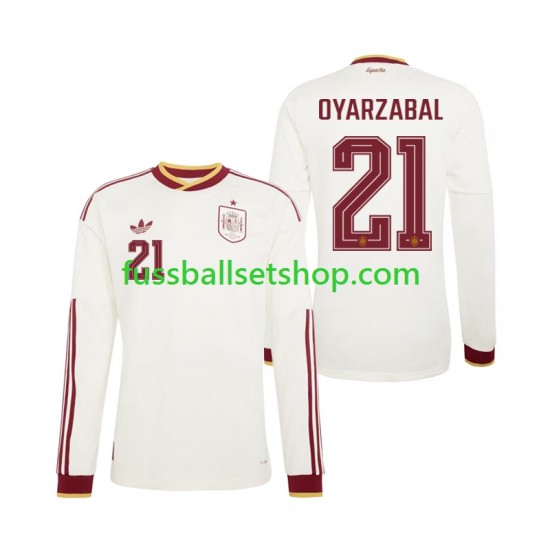 Günstige Fußball Trikotsatz Spanien Mikel Oyarzabal 21 Herren Auswärtstrikot World Cup 2026 Langarm
