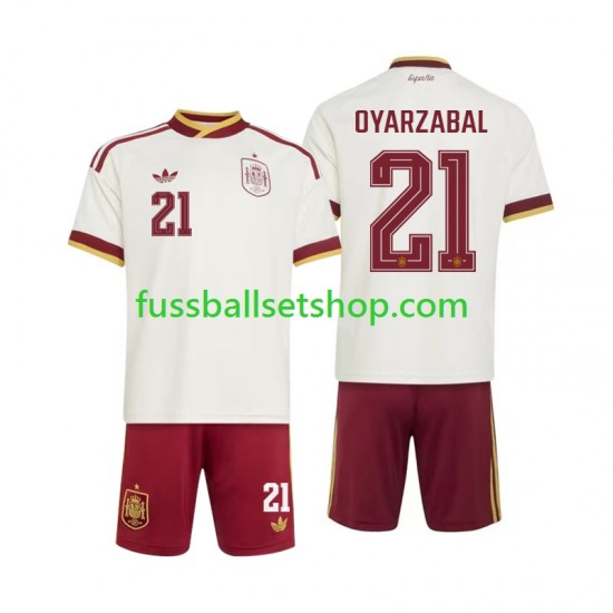 Günstige Fußball Trikotsatz Spanien Mikel Oyarzabal 21 Kinder Auswärtstrikot World Cup 2026 Kurzarm