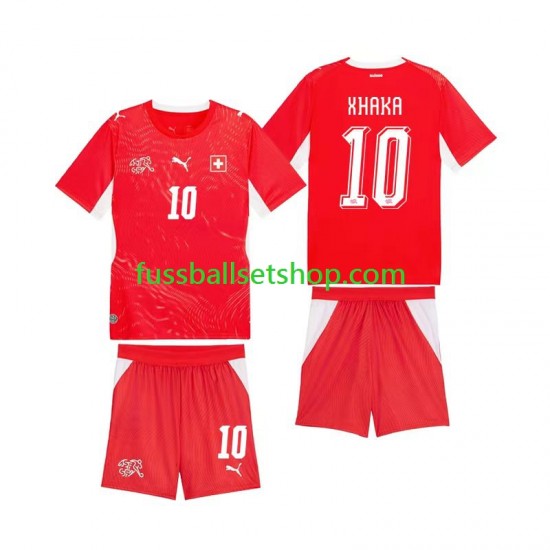 Günstige Fußball Trikotsatz Schweiz Granit Xhaka 10 Kinder Heimtrikot World Cup 2026 Kurzarm