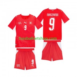 Günstige Fußball Trikotsatz Schweiz Johan Manzambi 9 Kinder Heimtrikot World Cup 2026 Kurzarm