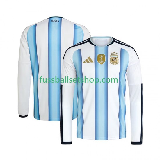 Günstige Fußball Trikotsatz Argentinien Herren Heimtrikot World Cup 2026 Langarm
