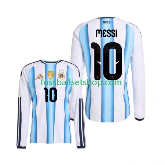 Günstige Fußball Trikotsatz Argentinien Lionel Messi 10 Herren Heimtrikot World Cup 2026 Langarm