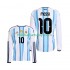 Günstige Fußball Trikotsatz Argentinien Lionel Messi 10 Herren Heimtrikot World Cup 2026 Langarm