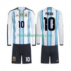 Günstige Fußball Trikotsatz Argentinien Lionel Messi 10 Kinder Heimtrikot World Cup 2026 Langarm