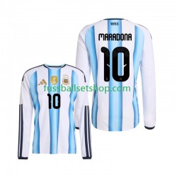 Günstige Fußball Trikotsatz Argentinien Maradona 10 Herren Heimtrikot World Cup 2026 Langarm