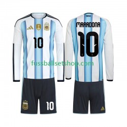 Günstige Fußball Trikotsatz Argentinien Maradona 10 Kinder Heimtrikot World Cup 2026 Langarm