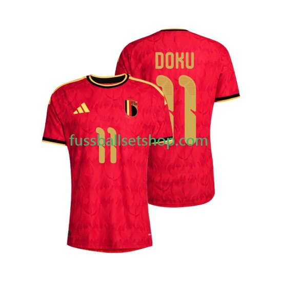 Günstige Fußball Trikotsatz Belgien Jeremy Doku 11 Herren Heimtrikot World Cup 2026 Kurzarm