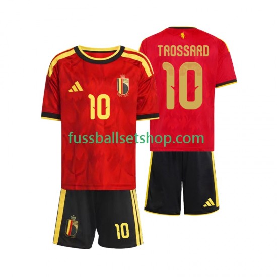 Günstige Fußball Trikotsatz Belgien Leandro Trossard 10 Kinder Heimtrikot World Cup 2026 Kurzarm
