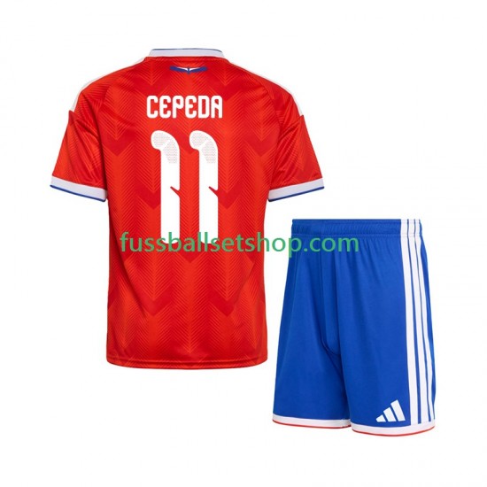Günstige Fußball Trikotsatz Chile Lucas Cepeda 11 Kinder Heimtrikot 2026 Kurzarm