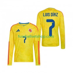 Günstige Fußball Trikotsatz Kolumbien Luis Diaz 7 Herren Heimtrikot World Cup 2026 Langarm