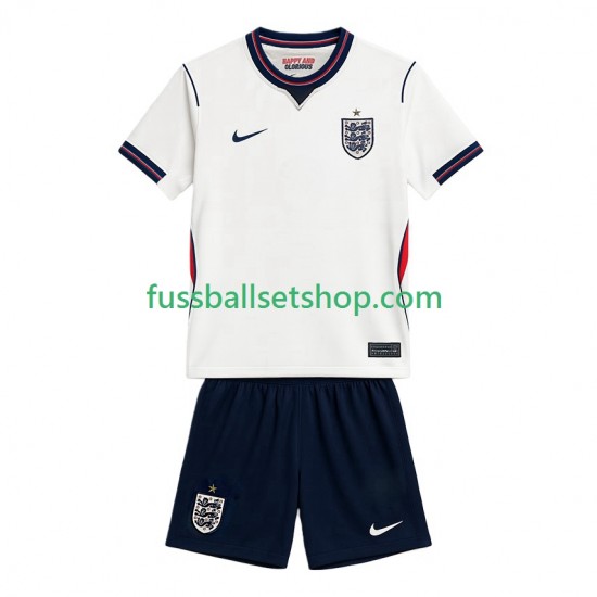 Günstige Fußball Trikotsatz England Kinder Heimtrikot World Cup 2026 Kurzarm