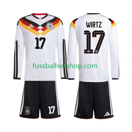 Günstige Fußball Trikotsatz Deutschland Florian Wirtz 17 Kinder Heimtrikot World Cup 2026 Langarm
