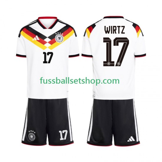 Günstige Fußball Trikotsatz Deutschland Florian Wirtz 17 Kinder Heimtrikot World Cup 2026 Kurzarm