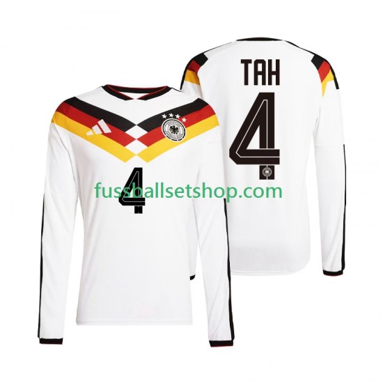 Günstige Fußball Trikotsatz Deutschland Jonathan Tah 4 Herren Heimtrikot World Cup 2026 Langarm